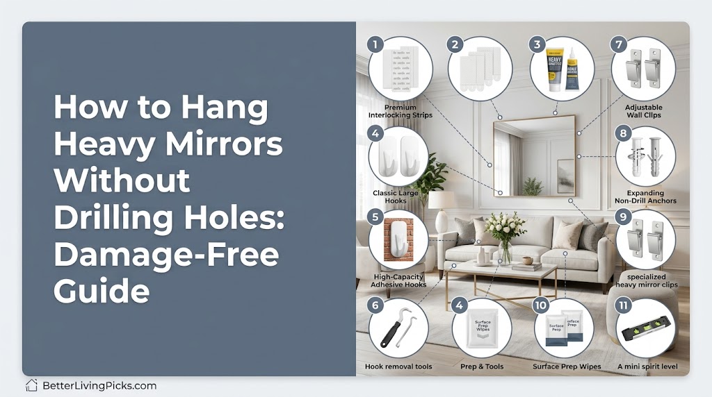 How to Hang Heavy Mirrors Without Drilling Holes